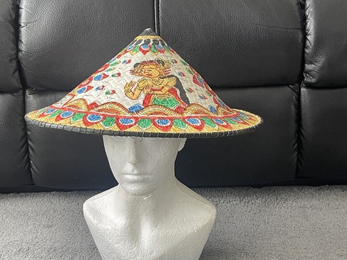Rattan conical sun hat - rattan,
