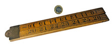 Ruler Wood Wooden Fold Out Boxwood Schuil Made in Holland Vintage ra