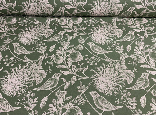 Bullfinch bird toile linen - bullfinch,