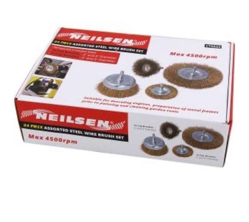 24pc rotary wire brush set - rotary,
