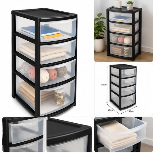 Large plastic drawer - plastic, 4