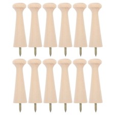  12 Pcs Wall Hooks for Hanging Clothes Wooden Coat Unfinished Shaker Rack