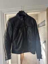 Black Oxford Mens Leather Motorcycle Jacket | Size M (40)