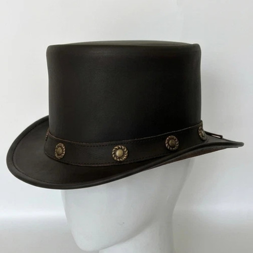 Handmade dark brown leather - brown,