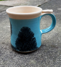 BOSCASTLE POTTERY Cornwall 4" 'Trees' Mochaware Mug Signed 2023 Roger Irving New