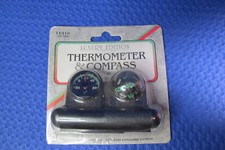 Custom Accessories 2 in 1 Navigation Compass Stand Ball Thermometer for Vehicles