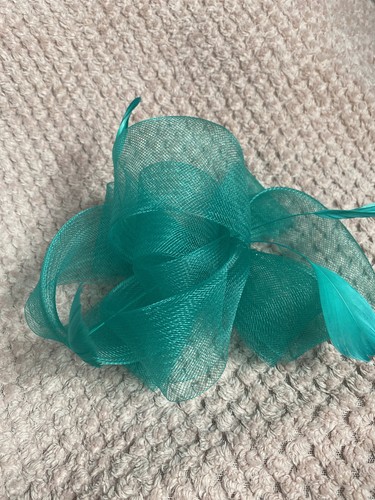 Turquoise fascinator hat tea - hat,
