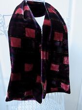 Velvet Scarf 90s Vintage Geometric Purple Pink Reversible Evening Occasion