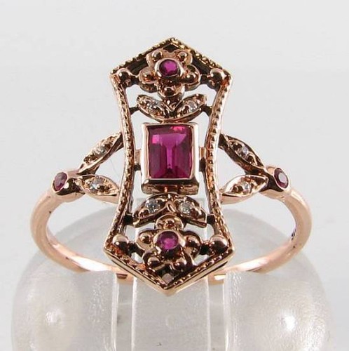 Long 9ct rose gold ruby - rose,