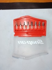 Snap On 8pc Torx torque hexagon Screwdriver Bit Set T8-T30 SDMC8RT In Case used