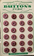 Vintage Plastic Buttons A La Mode Set of 24 on Original Card  1950s.