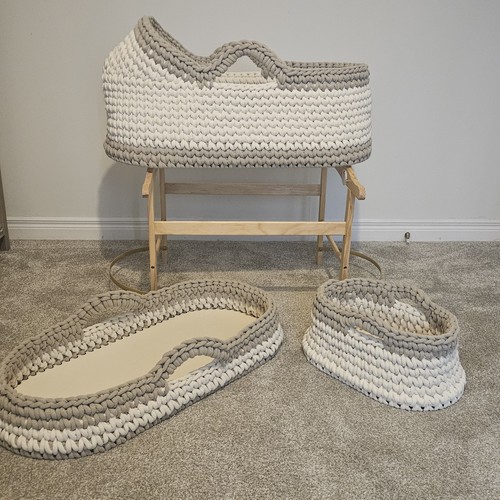 Handmade crochet moses basket - crochet,