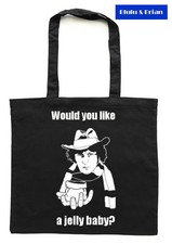 Tom Baker Dr Who Would you like a Jelly Baby? Tote Bag Sci Fi cult retro TV 70s