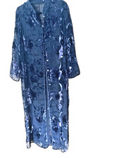 Long black Silk Velvet Burnout