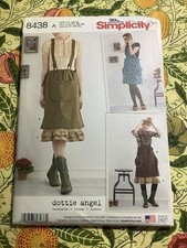 Simplicity Sewing Pattern 8438 Dottie Angel Size XS-XL Uncut Dress Skirt Apron