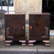 Pair art deco bedside - pair,