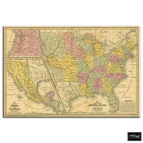 Old usa american atlas maps - ,