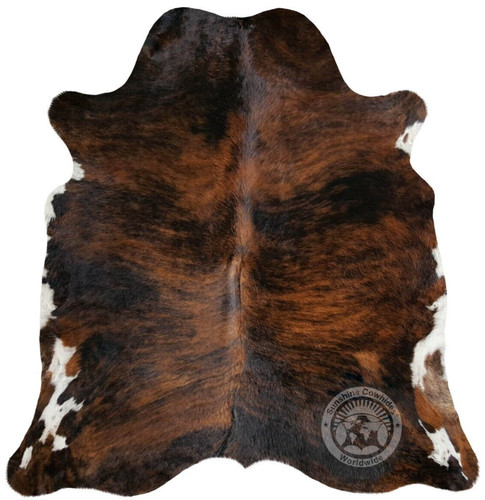 Real cowhide rug dark brindle - real,