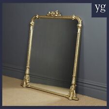Antique Regency William IV 5ft Gilt Overmantle Mantelpiece Wall Mirror (c. 1835)
