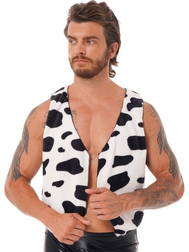 Men cow print waistcoat - men's,