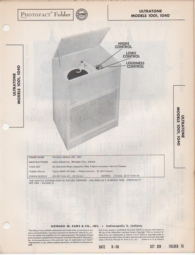 1956 ultratone 1001 1040 - 1956,