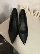 Marks And Spencer Collection Black Leather Stiletto Shoes Size 4 Worn Once
