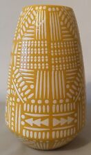 Yellow Vase Aztec/Geometric/Abstract Design