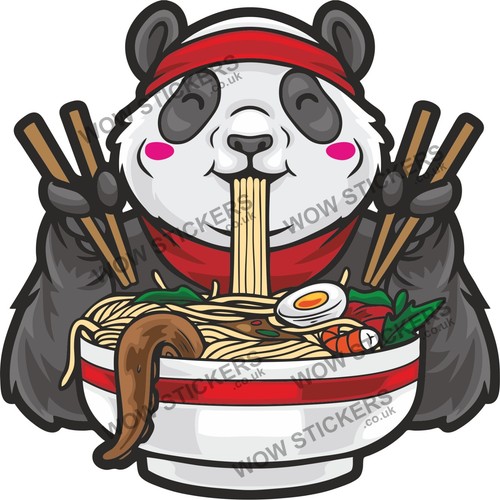 Panda noodles mascot sticker - mascot,