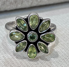 925 Sterling Silver Peridot Ring Doug Paulus QVC Treasures of India Size L 1/2