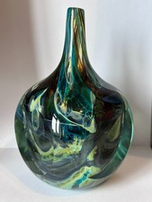 A full Signature on this Mdina Michael Harris faceted heavy ovoid 1977 piece