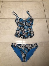 Ladies Fab Black Blue M&S Padded Bra Tummy Control Swimming Suit, Size 12