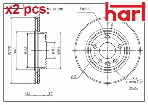 Pcs front brake disc - disc, set