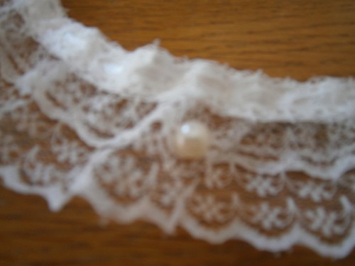 Ivory gathered lace with - ivory,