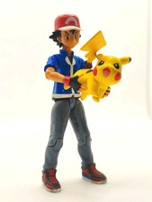 2x TOMY Nintendo Pokemon Figure - 4.5" Trainer Ash & Pikachu Figure