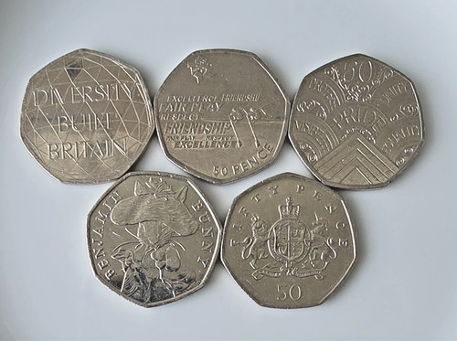 British 50p coin collection - british,