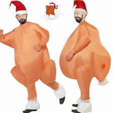 XMAS Unisex Inflatable Costume Suit Adult Funny Turkey Cosplay Christmas Outfits