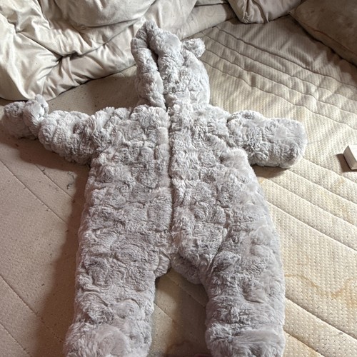 Grey faux fur bear - grey,