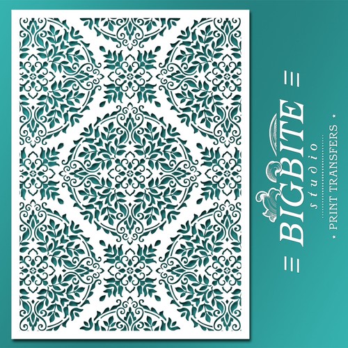 Shabby chic stencil - chic, floral
