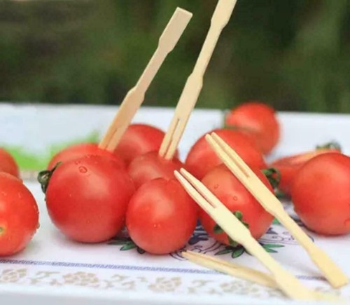Bamboo fruit cocktail forks - fruit,