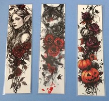 3 Laminated Double Sided Gothic Bookmarks for Book Lovers - Randomly Selected