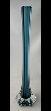 Vintage Teal Blue Tall Vase