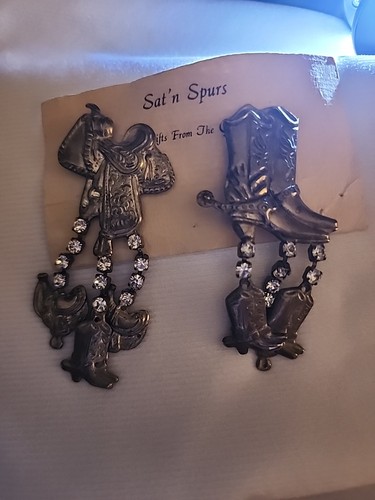 Vtg earrings artisan - earrings, 3"