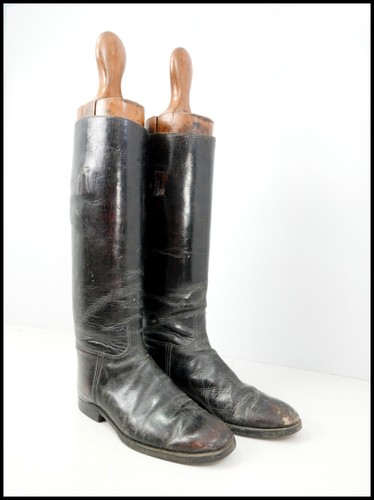 Vintage leather riding boots - leather,