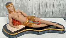 Large NADAL Reclining Egyptian Queen Cleopatra Figurine & Stand by Marco Giner