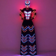 LED Robot Suit Stilt Clothing Walker Luminous Dance Show Party Cosplay Costume