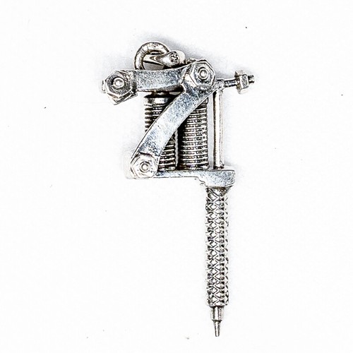 Tattoo gun pendant - pendant, .925