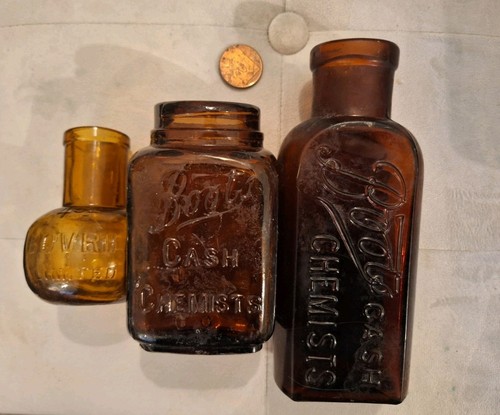 Antique amber glass boots - antique,