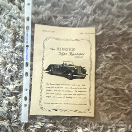 Singer nine roadster - nine, &