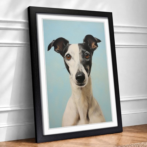 Whippet realism framed wall - whippet,