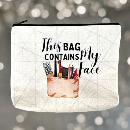 Makeup pouch with quirky quote - with,